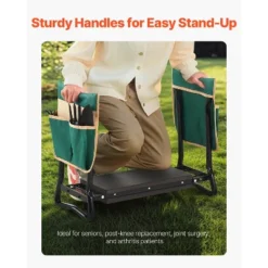 VEVOR Garden Kneeler And Seat, 8 In Wide Kneeling Pad, Heavy Duty Garden Kneeling Stool, Folding Garden Seat With 2 Tool Bags, Black&Green -Aesthtic Interiors GUEST ec75a4ea 8383 4e86 9fff 328244e2039c