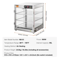 VEVOR 3-Tier Commercial Food Warmer Display, 800W Food Display Warmer With Light, 86℉~185℉ Temperature Control, 90L Large Capacity 14 VEVOR 3-Tier Commercial Food Warmer Display, 800W Food Display Warmer With Light, 86℉~185℉ Temperature Control, 90L Large Capacity -Aesthtic Interiors GUEST ec91c7f8 c6f4 47f6 b42b fd8dffa6957d