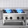 VEVOR Commercial Gas Stove With 4 Burners, Propane And Natural Gas Countertop Cooking Stove Range, Stainless Steel Gas Hot Plate