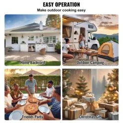 VEVOR Portable Outdoor Oven, 12-inch Pizza Oven, Pellet & Chips & Charcoal Tri-Fuel, Iron Spray Pizza Grill -Aesthtic Interiors GUEST ecafdfab ecaf 4b25 8321 2eb5c64e6b0f 1