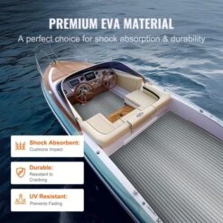 VEVOR Boat Flooring, EVA Foam Boat Decking 94.5" X 45.7", Non-Slip Self-Adhesive Flooring, 29.9 Sq.ft Marine Carpet For Boats, Yacht, Pontoon,Gray -Aesthtic Interiors GUEST ecb31d91 ca20 43d1 a480 05bcafde6e9e
