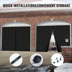VEVOR Garage Door Screen For Winter, 9x7FT, Garage Door Insulation Kit, Magnetic Thermal Insulated Door Curtain With 300D Oxford Fabric, Black -Aesthtic Interiors GUEST ecff5d75 2054 418f ac03 b6c33252fbbc
