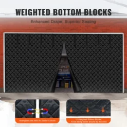 VEVOR Garage Door Screen For Winter, 18x7FT, Garage Door Insulation Kit, Magnetic Thermal Insulated Door Curtain With 300D Oxford Fabric, Black -Aesthtic Interiors GUEST ed176927 d59d 43cb 9da3 9d3a565fe157 1