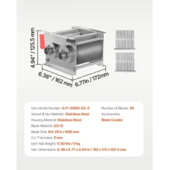 VEVOR Meat Cutter Machine Blade, 5 Mm Blade For Commercial Meat Cutter, One Set Blade For SJY-DQ90 Meat Cutting Machine, Stainless Steel, Silver -Aesthtic Interiors GUEST ed42b00a 6522 4c1d bce1 31cb973b77fb