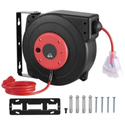 VEVOR Retractable Extension Cord Reel, 45 FT, Heavy Duty 12AWG/3C SJTOW Retractable Power Cord With Lighted Triple Tap Outlet, Black 15 VEVOR Retractable Extension Cord Reel, 45 FT, Heavy Duty 12AWG/3C SJTOW Retractable Power Cord With Lighted Triple Tap Outlet, Black -Aesthtic Interiors GUEST ed6d7055 a5b3 4117 9d68 5b9a6f2b5ccb