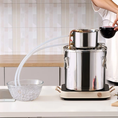 VEVOR Alcohol Still, 5 Gal / 19 L Stainless Steel Water Alcohol Distiller With Copper Coil, Home Brewing Refining Fermentation Kit, Silver 1 VEVOR Alcohol Still, 5 Gal / 19 L Stainless Steel Water Alcohol Distiller With Copper Coil, Home Brewing Refining Fermentation Kit, Silver