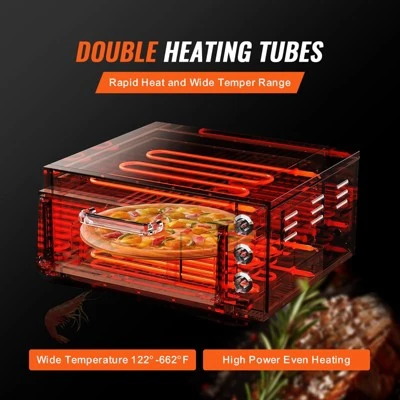 VEVOR Commercial Pizza Oven Countertop, 14" Single Deck Layer, Stainless Steel Electric Pizza Oven With Stone And Handle, Multipurpose Pizza Maker 3 VEVOR Commercial Pizza Oven Countertop, 14" Single Deck Layer, Stainless Steel Electric Pizza Oven With Stone And Handle, Multipurpose Pizza Maker - Image 3