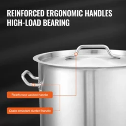 VEVOR Stainless Steel Stockpot, 42 Quart Large Cooking Pots, Cookware Sauce Pot With Basket, Lid, And Handle, Heavy Duty Grade Stock Pot, Silver -Aesthtic Interiors GUEST eef617e0 be04 4aeb 98f9 6a7dfc711b3a