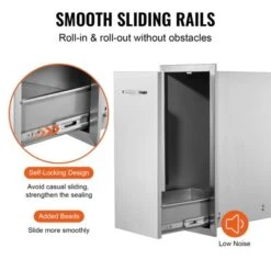 VEVOR Pull Out Trash Drawer 13.6Wx26Hx19.3D Inch Lower Sliding Rails Stainless Steel Roll Out Trash Bin Pull Out Tray, Silver(No Trash Can) -Aesthtic Interiors GUEST ef227f62 5235 45d2 8f9f b22b674ae4cd