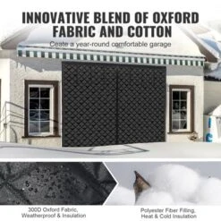 VEVOR Garage Door Screen For Winter, 10x8FT, Garage Door Insulation Kit, Magnetic Thermal Insulated Door Curtain With 300D Oxford Fabric, Black -Aesthtic Interiors GUEST ef8343af 6460 49c0 ae13 02cbe3f179c5
