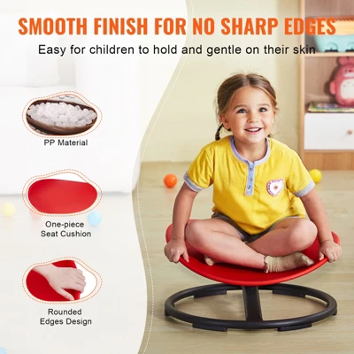 VEVOR Kids Swivel Chair, 220 LBS Capacity, Sensory Spinning Chair, Autistic Kids Sensory Toy Chair With Non-Slip Metal Base, Red 5 VEVOR Kids Swivel Chair, 220 LBS Capacity, Sensory Spinning Chair, Autistic Kids Sensory Toy Chair With Non-Slip Metal Base, Red - Image 5