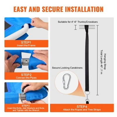 VEVOR Platform Swing, 60 Inch Platform Tree Swing For Kids And Adults, 700lbs Weight Capacity Outdoor Swing, 900D Oxford Fabric Swing Seat 5 VEVOR Platform Swing, 60 Inch Platform Tree Swing For Kids And Adults, 700lbs Weight Capacity Outdoor Swing, 900D Oxford Fabric Swing Seat - Image 5