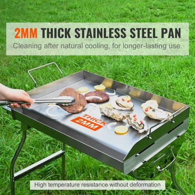 VEVOR Stove Top Griddle, 23.5"x16" Pre-Seasoned Stainless Steel Griddle, Rectangular Double Burner Griddle Pan, Non-Stick Family Pan Cookware 2 VEVOR Stove Top Griddle, 23.5"x16" Pre-Seasoned Stainless Steel Griddle, Rectangular Double Burner Griddle Pan, Non-Stick Family Pan Cookware - Image 2