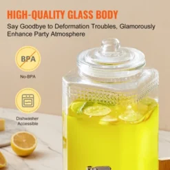 VEVOR Beverage Dispenser, 1.5 Gallon Drink Dispensers For Parties, 2PC,Glass Juice Dispenser With Stand, Stainless Steel Spigot -Aesthtic Interiors GUEST f03ddb05 e5bc 4e77 8dda a74eb366a3f8