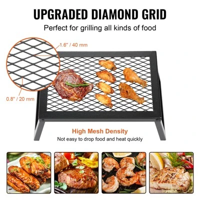 VEVOR Folding Campfire Grill, Heavy Duty Steel Mesh Grate, 18" Portable Camping Grates Over Fire Pit, Camp Fire Cooking Equipment 5 VEVOR Folding Campfire Grill, Heavy Duty Steel Mesh Grate, 18" Portable Camping Grates Over Fire Pit, Camp Fire Cooking Equipment - Image 5