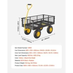 VEVOR 680 Lbs Steel Garden Cart On Wheels, Heavy Duty Garden Wagon Cart Pullable, Metal Outdoor Utility Yard Wagon Carts, Black -Aesthtic Interiors GUEST f0b3f195 342e 462b aa86 6d61f44f878d