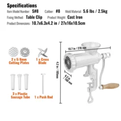 VEVOR Manual Meat Grinder, Heavy Duty Cast Iron Hand Meat Grinder With Steel Table Clamp, Meat Mincer Sausage Maker With 1 Cutting Blade -Aesthtic Interiors GUEST f12d1815 4d1b 49b3 9c59 c4c9e510f46f