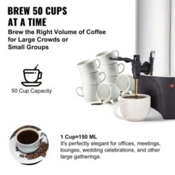 VEVOR Commercial Coffee Urn, 50 Cups Stainless Steel Large Coffee Dispenser, 1000W 110V Electric Coffee Maker Urn For Quick Brewing, Silver 12 VEVOR Commercial Coffee Urn, 50 Cups Stainless Steel Large Coffee Dispenser, 1000W 110V Electric Coffee Maker Urn For Quick Brewing, Silver -Aesthtic Interiors GUEST f1d31733 108e 4c31 b5d7 9758be8f58ed