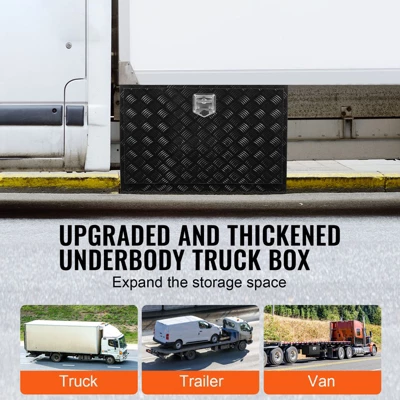 VEVOR Underbody Truck Box, 48" X 17" X 18" Pickup Storage Box, Heavy Duty Aluminum Diamond Plate Tool Box With Lock And Keys 2 VEVOR Underbody Truck Box, 48" X 17" X 18" Pickup Storage Box, Heavy Duty Aluminum Diamond Plate Tool Box With Lock And Keys - Image 2