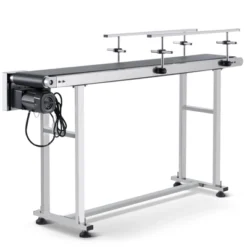 VEVOR Belt Conveyor, 59 X 7.8 Inch Conveyor Table, Heavy Duty Stainless Steel Motorized Belt Conveyor, Silver(Double Guardrail) -Aesthtic Interiors GUEST f236d354 0f2c 4e1f a171 af492f98a7bb