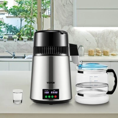 VEVOR 1.1 Gal Water Distiller, 0.3 Gal/H, 750W Distilled Water Maker Machine 0-99H Timing Set Temp Display, 304 Stainless Steel Countertop Distiller 1 VEVOR 1.1 Gal Water Distiller, 0.3 Gal/H, 750W Distilled Water Maker Machine 0-99H Timing Set Temp Display, 304 Stainless Steel Countertop Distiller