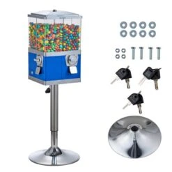 VEVOR Commercial Vending Machine, Four Compartment Rotatable Gumball And Candy Dispenser, Adjustable Height Coin Operated Candy Bank, Blue -Aesthtic Interiors GUEST f26cba11 e929 41eb b4ce 3b04f0756387