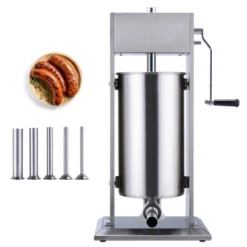VEVOR Manual Sausage Stuffer, 15 L / 30 LBS Vertical Sausage Machine, Dual-Speed Meat Stuffer, Made Of Food-Grade 304 Stainless Steel, Silver -Aesthtic Interiors GUEST f28d8c75 80de 45cc afab 91a676ac3eb1