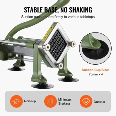 VEVOR French Fry Cutter, Potato Slicer With 1/2-Inch Stainless Steel Blade, Manual Potato Cutter Chopper With Suction Cups, Great For Potato 5 VEVOR French Fry Cutter, Potato Slicer With 1/2-Inch Stainless Steel Blade, Manual Potato Cutter Chopper With Suction Cups, Great For Potato - Image 5
