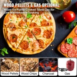 VEVOR Multi-fuel Outdoor Pizza Oven, 12 Inch Wood Fired & Gas Pizza Maker With Rotating Pizza Stone, Propane Pellet Dual Fuel Pizza Grill -Aesthtic Interiors GUEST f310d431 ed8c 4f9f abc6 a452a44767ee