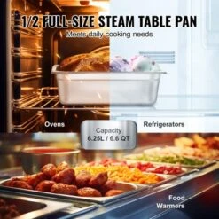 VEVOR 8 Pack Hotel Pans, 1/2 Size Anti-Jam Steam Pan With Lid, 0.8mm Thick Stainless Steel Steam Table Pan, 4-Inch Deep Commercial Table Pan 10 VEVOR 8 Pack Hotel Pans, 1/2 Size Anti-Jam Steam Pan With Lid, 0.8mm Thick Stainless Steel Steam Table Pan, 4-Inch Deep Commercial Table Pan -Aesthtic Interiors GUEST f31ccf87 59e6 4f3e 8f0e 9d3b34d516d2