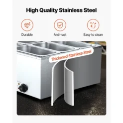 VEVOR Commercial Food Warmer, 1500W Electric Stainless Steel Steam Food Warmer With Lid, 6-Pan Fast Heating Countertop Buffet Bain Marie, Silver -Aesthtic Interiors GUEST f3689efd d367 44b0 8645 7ce2825014bc