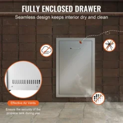 BuoQua Stainless Steel Storage Drawer Outdoor Kitchen Propane Tank Drawer Built-in Trash Drawer 16 X 22 X 16 Inch Propane Tank Trash Drawer, Silver -Aesthtic Interiors GUEST f3ee6b16 234d 46c9 a990 42aa6e8c2967