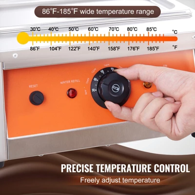 VEVOR Chocolate Tempering Machine, 17.6 Lbs 2 Tanks Chocolate Melting Pot TEMP Control 86~185℉,1500W Stainless Steel Electric Commercial Food Warmer 3 VEVOR Chocolate Tempering Machine, 17.6 Lbs 2 Tanks Chocolate Melting Pot TEMP Control 86~185℉,1500W Stainless Steel Electric Commercial Food Warmer - Image 3