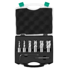 VEVOR Annular Cutter Set, 6 Pcs Weldon Shank Mag Drill Bits, 1/2" To 1-1/16" Cutting Diameter, 1" Cutting Depth, M2AL High-Speed Steel, Black -Aesthtic Interiors GUEST f45d8ad8 3089 406c a9e8 dc1dba3b03ae