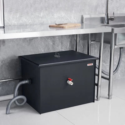 VEVOR Commercial Grease Trap, 40 LBS Grease Interceptor, Side Inlet Interceptor, Carbon Steel Grease Trap, 15.2 GPM Waste Water Oil-water Separator 1 VEVOR Commercial Grease Trap, 40 LBS Grease Interceptor, Side Inlet Interceptor, Carbon Steel Grease Trap, 15.2 GPM Waste Water Oil-water Separator