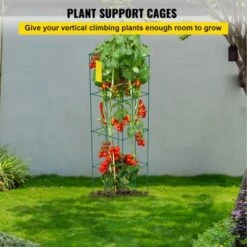 VEVOR Tomato Cages, 14.6" X 14.6" X 39.4", 6 Packs Square Plant Support Cages, Green PVC-Coated Steel Tomato Towers, Green -Aesthtic Interiors GUEST f4d57b6b d818 4dd7 85c6 ee3f89bfcd7e