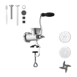 VEVOR Manual Meat Grinder, 304 Stainless Steel Hand Crank Meat Mincer With Steel Table Clamp, Sausage Stuffer, Silver -Aesthtic Interiors GUEST f52d2b5b 57a8 42a2 bd93 58373af5d92c