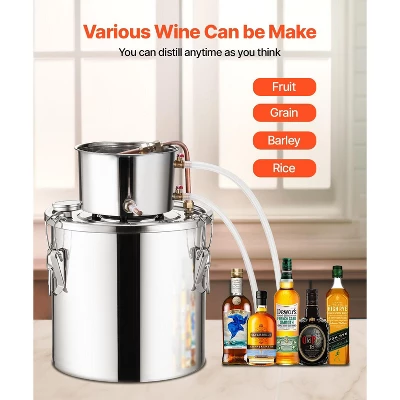 VEVOR Alcohol Still, 5 Gal / 19 L Stainless Steel Water Alcohol Distiller With Copper Coil, Home Brewing Refining Fermentation Kit, Silver 4 VEVOR Alcohol Still, 5 Gal / 19 L Stainless Steel Water Alcohol Distiller With Copper Coil, Home Brewing Refining Fermentation Kit, Silver - Image 4