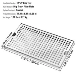 VEVOR Beer Drip Tray, 304 Stainless Steel Kegerator Drip Trays With 4 Non-Slip Rubber Pads And Detachable Cover -Aesthtic Interiors GUEST f65cd1b1 22f9 4a72 b978 5e452eb89851