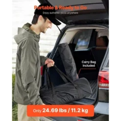 VEVOR Dual Fuel Pizza Oven Outdoor, 12 Inch Wood Fire & Propane Gas Pizza Oven, Pellet & Propane Pizza-Maker With Thermometer, Silver -Aesthtic Interiors GUEST f65f72c2 4449 49a7 a937 13f5c7a18ed4