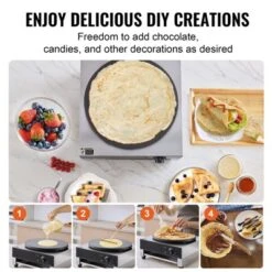 VEVOR Electric Crepe Maker, 16-Inch Commercial Crepe Machine, 1700W Flat Plate Crepe Griddle, Nonstick Stainless Steel Pancake Making Machine -Aesthtic Interiors GUEST f687a6c1 2d63 48ff be6b 85ec2faa90d4