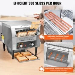 VEVOR Commercial Conveyor Toaster, 300 Slices/Hour Conveyor Belt Toaster, Heavy Duty Stainless Steel Commercial Toaster Oven -Aesthtic Interiors GUEST f6949f0d 9291 4520 a887 cb0a5ace1b3c