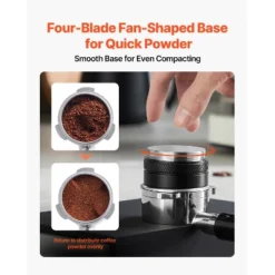 VEVOR Coffee Distributor 51mm, 2-in-1 Adjustable Espresso Distributor With Fan-Shaped Base, Coffee Distributor 304 Stainless Steel, Black -Aesthtic Interiors GUEST f751b882 ef69 4949 9ede 8b3a11cb4bb5
