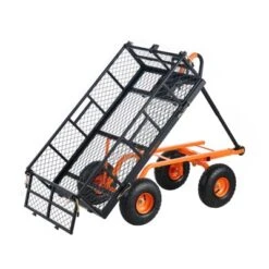 VEVOR Garden Cart, Sturdy Metal Utility Wagon, Versatile Dump Cart With Dual-Function Handle, Wheelbarrow With 400 Lbs Load Capacity -Aesthtic Interiors GUEST f75f49a8 5e5c 481e bb0c 1c06a0415161