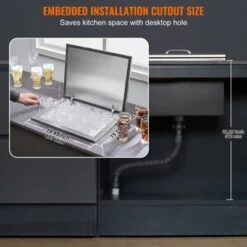 VEVOR Drop In Ice Chest, 20"L X 16"W X 13"H Stainless Steel Ice Cooler, Commercial Ice Bin With Hinged Cover, 40 Qt Outdoor Kitchen Ice Bar -Aesthtic Interiors GUEST f7e03ea1 ac7f 421e 95b4 a68b0a9e37f7