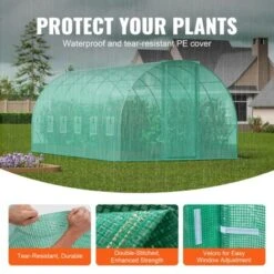 VEVOR Walk-in Tunnel Greenhouse, 19.4x9.7x7.4 Ft Hoop House Greenhouse Tunnel With Galvanized Steel Frame, PE Cover, Swing Door, 12 Roll-up Windows -Aesthtic Interiors GUEST f88b2a70 b81a 47b8 83d0 5a23fe88ac25