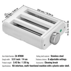 VEVOR Pasta Attachment For KitchenAid Stand Mixer, 3-IN-1 Stainless Steel Pasta Roller Cutter Set Including Pasta Sheet Roller -Aesthtic Interiors GUEST f8cf23c9 a00b 4a03 a703 066d60541f9b