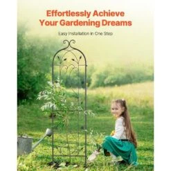 VEVOR Garden Trellis For Climbing Plants, 60 X 15 In, 2 Packs Rustproof Metal Garden Flower Trellis, Outdoor Climbing Rose Trellis Cucumbers Support 12 VEVOR Garden Trellis For Climbing Plants, 60 X 15 In, 2 Packs Rustproof Metal Garden Flower Trellis, Outdoor Climbing Rose Trellis Cucumbers Support -Aesthtic Interiors GUEST f8e51038 7189 456c a458 c936d98f0725
