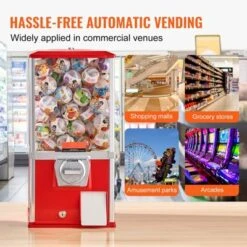 VEVOR Gumball Machine For Kids, 21" Height Home Vending Machine, PS Bouncy Balls Dispenser, Hold 180 Capsule Toys, Rectangle Bubble Gum Machine -Aesthtic Interiors GUEST f8eb2436 f5b2 414f 9b3b f78160b5ee2d