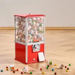 VEVOR Gumball Machine For Kids, 21" Height Home Vending Machine, PS Bouncy Balls Dispenser, Hold 180 Capsule Toys, Rectangle Bubble Gum Machine